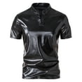 thumbnail image 2 of Xunlbb 50% Off Clear! Men's Solid Color V-Neck Sports Short-Sleeved Top Shirt Gift for Mmen, Black XL, 2 of 6