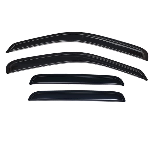 Lightronic WV94953 Pare-Vent Extérieur pour Fenêtre Latérale, Protection contre la Pluie, Fumée Sombre, Ensemble de 4 Pcs, Compatible avec Ford F-250 Super Duty & F-350 Super Duty avec Cabine SuperCrew 1999-2016