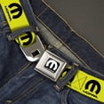 thumbnail image 2 of Mopar Belt, Seatbelt Buckle Belt, Mopar Logo Repeat Yellow Black, 34 to 52 Inches, 2 of 9