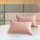 thumbnail image 4 of Funda de almohada de punto Rosa Claro, Funda de almohada de dormitorio, juego de fundas de almohada de algodón tejido, 48x74cm (par), 4 of 6