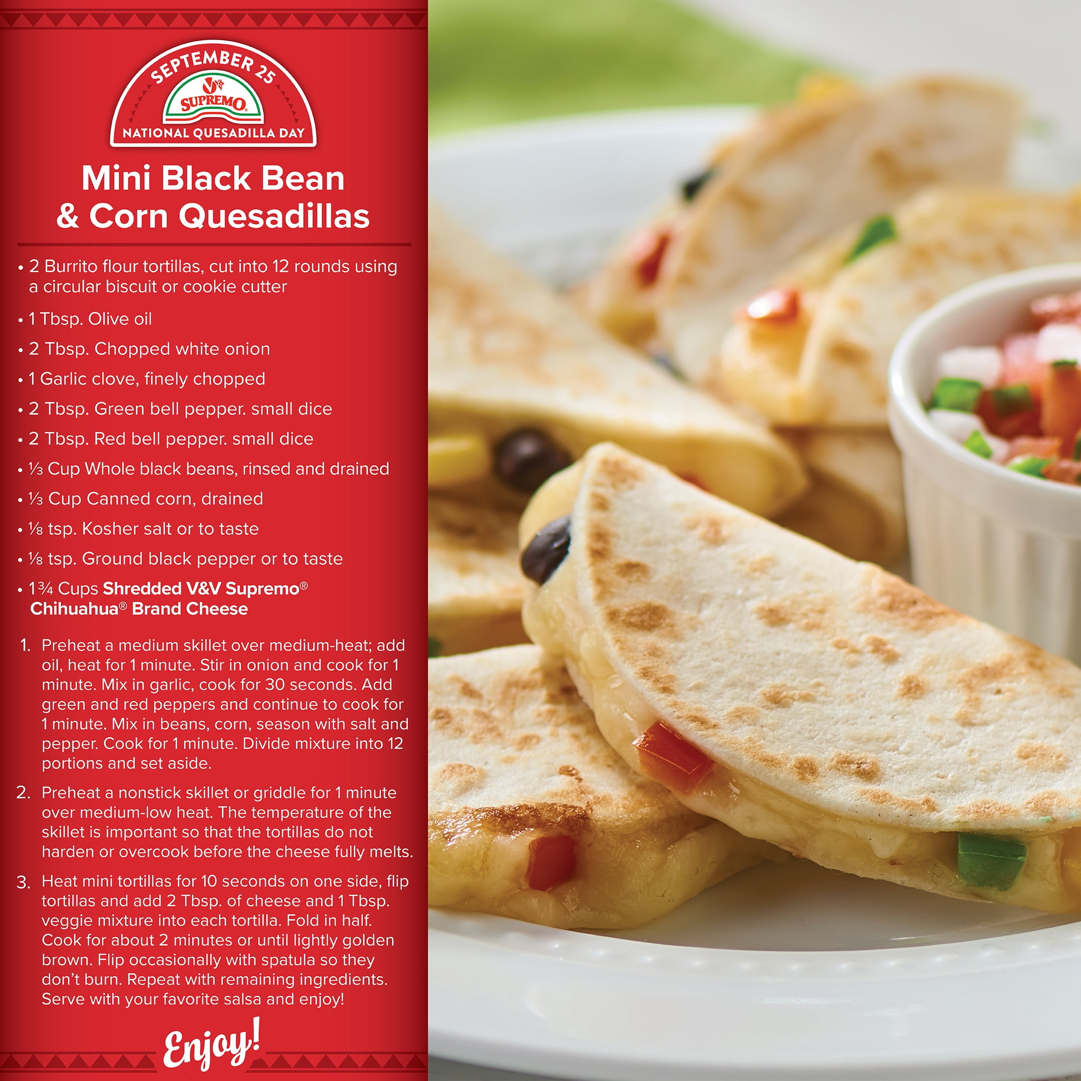 V&V Supremo Shredded Chihuahua Authentic Mexican Style Quesadilla Cheese, Gluten-Free, 7.06 oz, Refrigerated