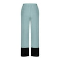 thumbnail image 4 of MeetoTime Women's Corduroy Casual Pants Fall Comfy Color Block Elastic Waist Ankle Length Pants Plus Size & Regular, 4 of 5