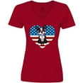 thumbnail image 3 of Inktastic Boston Terrier Dog US Flag July 4th Women's V-Neck T-Shirt, 3 of 5