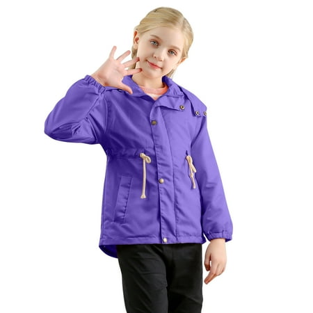 

ZHUASHUM Toddler Jacket Boys Girls Winter With Pocket Hooded Zipper Windproof Outwear