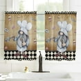 thumbnail image 2 of 54 Inch Long Tier Curtains for Kitchen, Cute Gnome Cook Dessert Retro Black Buffalo Plaid Bathroom Window Curtains Rod Pocket Short Curtains Window Treatment Tiers for Living Room Farmhouse 2 Panels, 2 of 4
