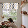 thumbnail image 5 of Valance Curtain Yellow Grey Wavy Stripe Kithcen Curtians Window Treatments Geometric Abstract Art Topper Curtain Rod Pocket Valances for Kitchen Bathroom Living Room 54 X 18 Inch, 1 Panel, 5 of 6
