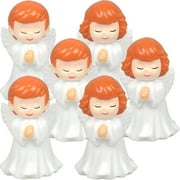 6 Pcs Office Decor Christmas Decorations Baby Angel Cake Fairy Figurines for Kids Girl Plastic