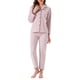 thumbnail image 1 of Conjunto de pijama para mujer INSPIRE CHIC de felpa de franela, con botones, de manga larga, con cuello de muesca, pantalones con bolsillos, ropa de descanso y pijama, XS, rosa, 1 of 6
