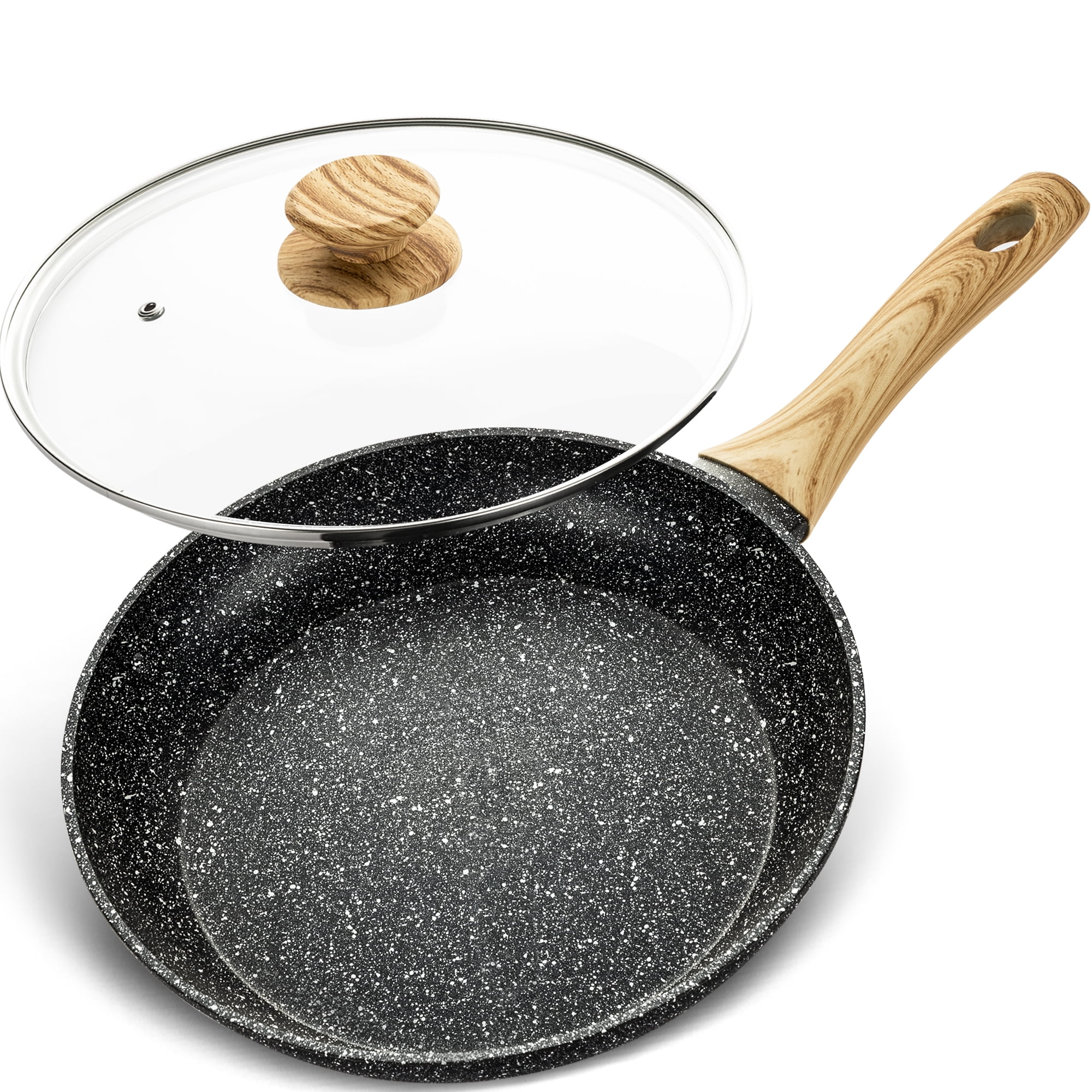  MICHELANGELO Frying Pan with Lid 8' & 10, Hard Anodized Frying  Pan Nonstick Skillet: Home & Kitchen
