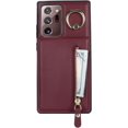 thumbnail image 5 of Samsung Galaxy Note 20 Ultra Case with Card Holder for Women, Galaxy Note 20 Ultra Phone Case Wallet with Credit Card with Ring Kickstand Zipper Slim Stand Case - Red Wine, 5 of 14