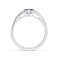 thumbnail image 2 of ANGARA Natural 0.7 Ct. Amethyst with Diamond Classic Ring in 14K White Gold for Women (Ring Size: 10.5), 2 of 10