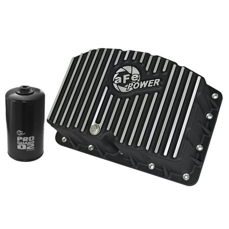 AFE Pro Series Engine Oil Pan Black w/Machined Fins; 11-16 Ford Powerstroke V8-6.7L
