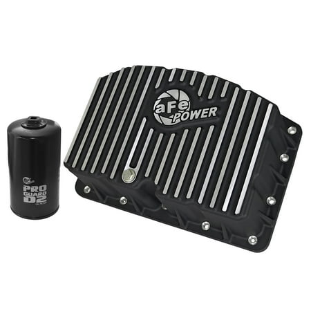 - AFE Pro Series Engine Oil Pan Black w/Machined Fins; 11-16 Ford Powerstroke V8-6.7L (td)
