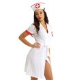 thumbnail image 2 of Alvivi Women's Doctor Shirt Lingerie Nurse Uniform Nurse-Themed Party Clubwear Dresses White XXL, 2 of 7
