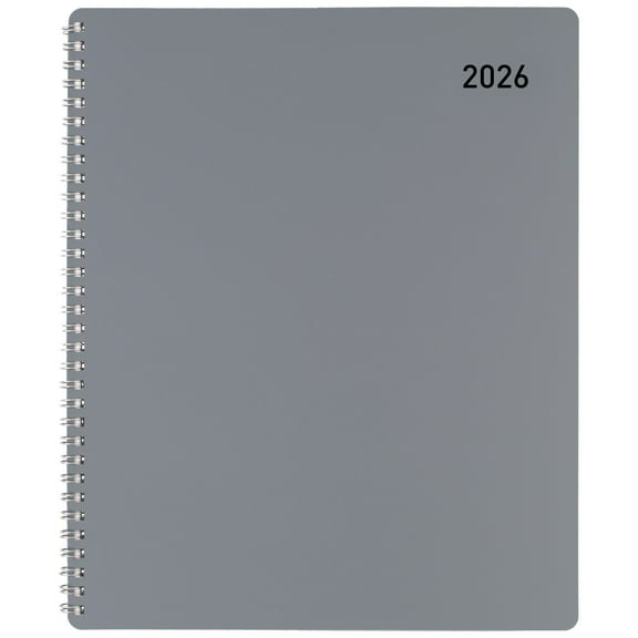 Office Depot Brand Weekly Monthly Appointment Book, 8 1/2" x 11", Silver, January 2026 to December 2026, OD71053026