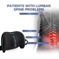 thumbnail image 2 of Lumbar Support Pillow for Office Chair, Car Lumbar Pillow Lower Back Pain Relief, Memory Foam Back Cushion with Adjustable Straps, Ergonomic Chair Back Pillow for Gaming Chair, Car, Bed (A-Black), 2 of 16