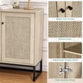 thumbnail image 4 of Ourlova Sideboard Buffet Cabinet with 2 Rattan Doors Farmhouse Console Table with Storage Entryway Accent Table Kitchen Cupboard for Living Room Hallway Dining Room-Natural, 4 of 7