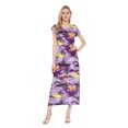 thumbnail image 1 of Robe Maxi Simple Hawaïenne pour Femme à Manches Cap Luau 2TG Violet Coucher de Soleil, 1 of 5