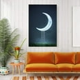 thumbnail image 2 of IDEA4WALL Framed Canvas Wall Art for Living Room, Bedroom Moon with Bright Canvas Prints for Modern Home Decoration Ready to Hang, 2 of 4