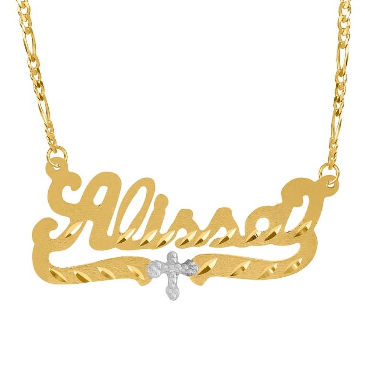 Personalized Name Necklace with Beading and Rhodium