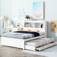 thumbnail image 2 of Full Bed With Trundle And Drawers, Charging, White Gorgeous Design Elegant Trundle, Relaxation, 2 of 2
