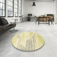 thumbnail image 3 of Ahgly Company Indoor Round Abstract Sun Yellow Solid Area Rugs, 8' Round, 3 of 6
