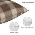 thumbnail image 5 of YFYANG Square Decorative Throw Pillow Case (Without Pillow Insert), Brown Abstract Plaid Stripe Bedroom Sofa Car Cushion Cover, 26"x26", 5 of 9