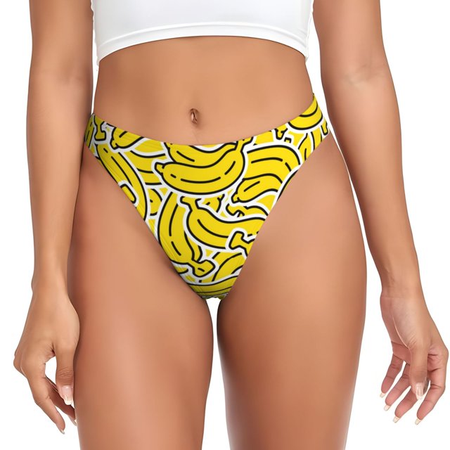 Balery Banana A Tangas de Algodón para Mujer con Estampado – Ropa Interior Sexy, Transpirable, G-string-XX-Large