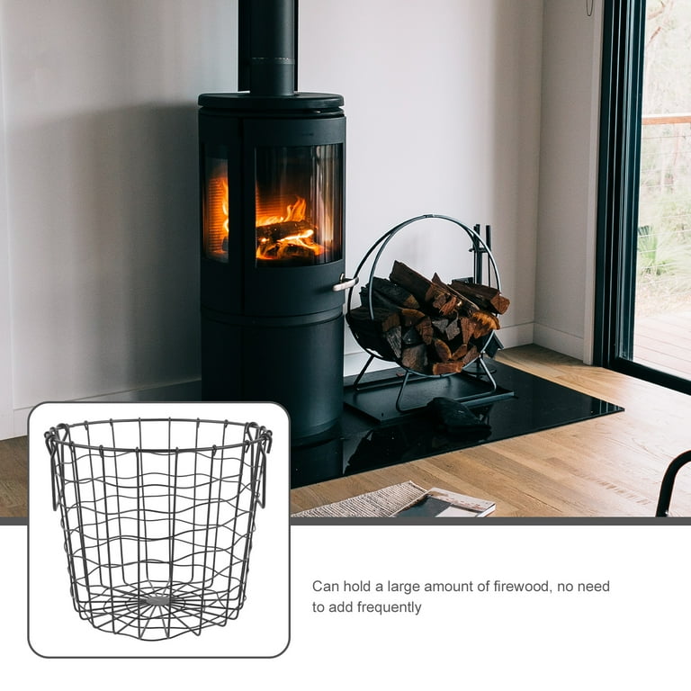 Firewood holder Firewood Storage Basket Wire Storage Basket Logging Carrier Collapsible Handle Basket