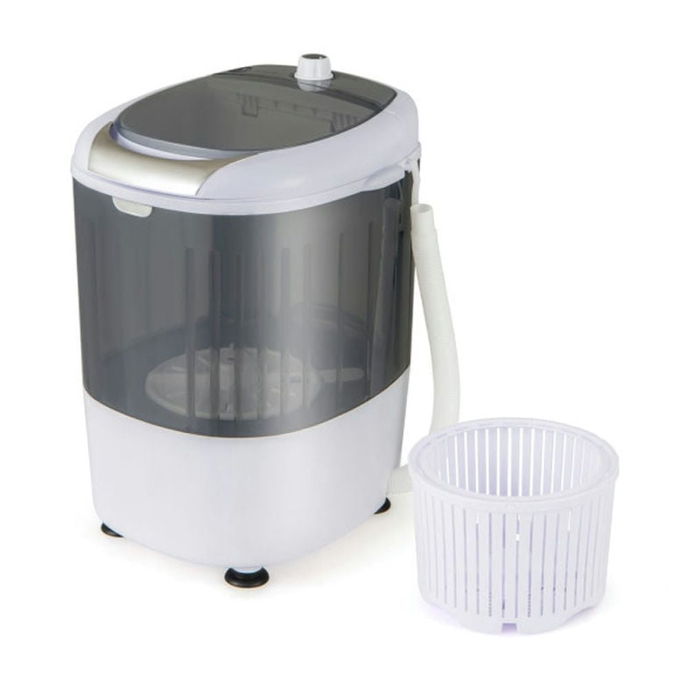 Spaco Semi-Automatic Washer and Spinner Combo with Single Tub, Portable Mini Washing Machine All-in-one Tub with Spin Basket, Portable Washing Machine for Indoor as Home, Gray