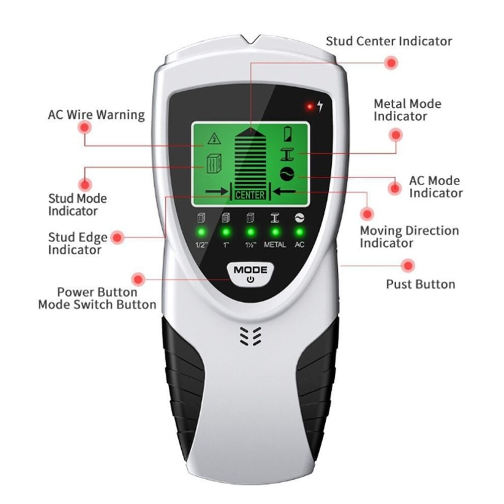 RichLink 5 in 1 Wall Detector Metal Detector Handheld Wall Metal Detector (White)