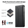 thumbnail image 5 of Leather For iPhone 17 Pro Max Case【RFID Blocking】Wire Pressing Process Flip Wallet Leather Case With Card Holder Magnetic Closure  Phone Cases Cover,Black,For iPhone 17 Pro Max, 5 of 10