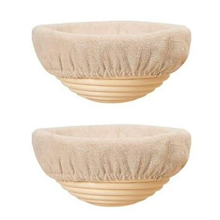 

HomeLife 2Pcs Fermentation Basket Set Hand-Woven Rattan Proofing Baskets Mini Sourdough Bread Baking Supplies for Home Kitchen