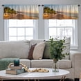 thumbnail image 5 of LALILO Kitchen Curtain Valance Long Tail Sand Bar Beach With Rod Pocket Window Curtain 52"x 18" Set of 2, 5 of 7