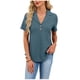 thumbnail image 2 of Xuyuer Womens Short Sleeve Collared Polo Tops V Neck Button Down Fitted Shirts Casual Fashionable Top, 2 of 8
