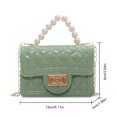 thumbnail image 3 of Bolso de hombro compuesto para mujer, cadena de perlas transpirable, viaje de compras (verde), 3 of 8