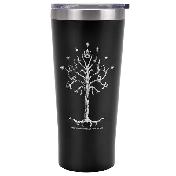 Return of The King Official Tree of Gondor 20 oz Travel Tumbler, Stainless Steel, Vacuum Insulated with Leak Resistant Slide-Lock Lid
