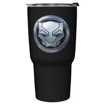 Black Panther: Wakanda Forever Vibranium Panther Logo Stainless Steel Tumbler w/Lid Black 27 oz.