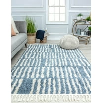Rugs America BT30C Shallow Waters Geometric/Stripe Modern Blue Area Rug, 2'6" x 4'