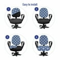 thumbnail image 4 of Oriental Office Chair Slipcover, Traditional Talavera Pattern on a Plain Background Folkloric Art, Protective Stretch Decorative Fabric Cover, Standard Size, Night Blue and White, by Ambesonne, 4 of 5