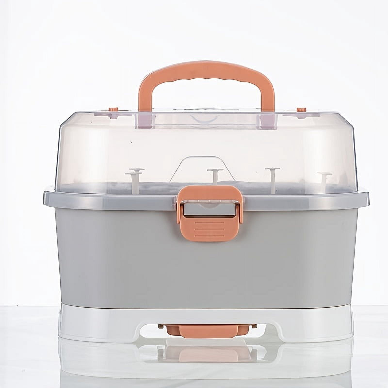 Kingrol Séchoir à biberons avec couvercle pour la cuisine à domicile et les voyages, organisateur de rangement de grande capacité pour bouteilles pour enfants avec trous de drainage pour biberons Kingrol Séchoir à biberons avec couvercle pour la cuisine à domicile et les voyages, organisateur de rangement de grande capacité pour bouteilles pour enfants avec trous de drainage pour biberons