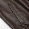 thumbnail image 3 of dzxyzu Men's Casual Faux Leather Jacket Zip Up Long Sleeve Stand Collar Bomber Outerwear Fashion Sherpa Jacket Aviator PU Work Clothes Coat with Pockets 2024 Winter Saving, 3 of 8