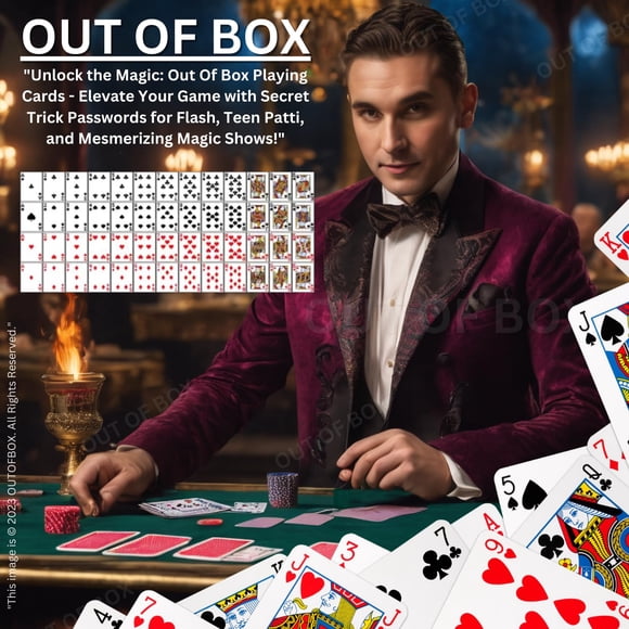 Out Of Box Magic Spy Playing Cards Pack Of 3 For Adults - Red Colour | Secret Trick Password For Every Card Best For Flash Game, Teen Patti, Rummy, Paplu, Magic Shows_wr | Playing Cards