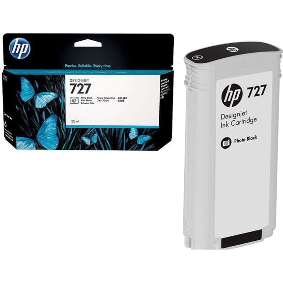 HP 727 Matte Black High-Yield Ink Cartridge, C1Q12A
