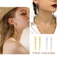 thumbnail image 4 of Silvora Link Chain Drop Earrings for Women 14K Gold Plated Hypoallergenic Paperclip Chain Extra Long Dangle Earrings Jewelry Gifts for Girlfriend Wife Valentine's Day, 4 of 7