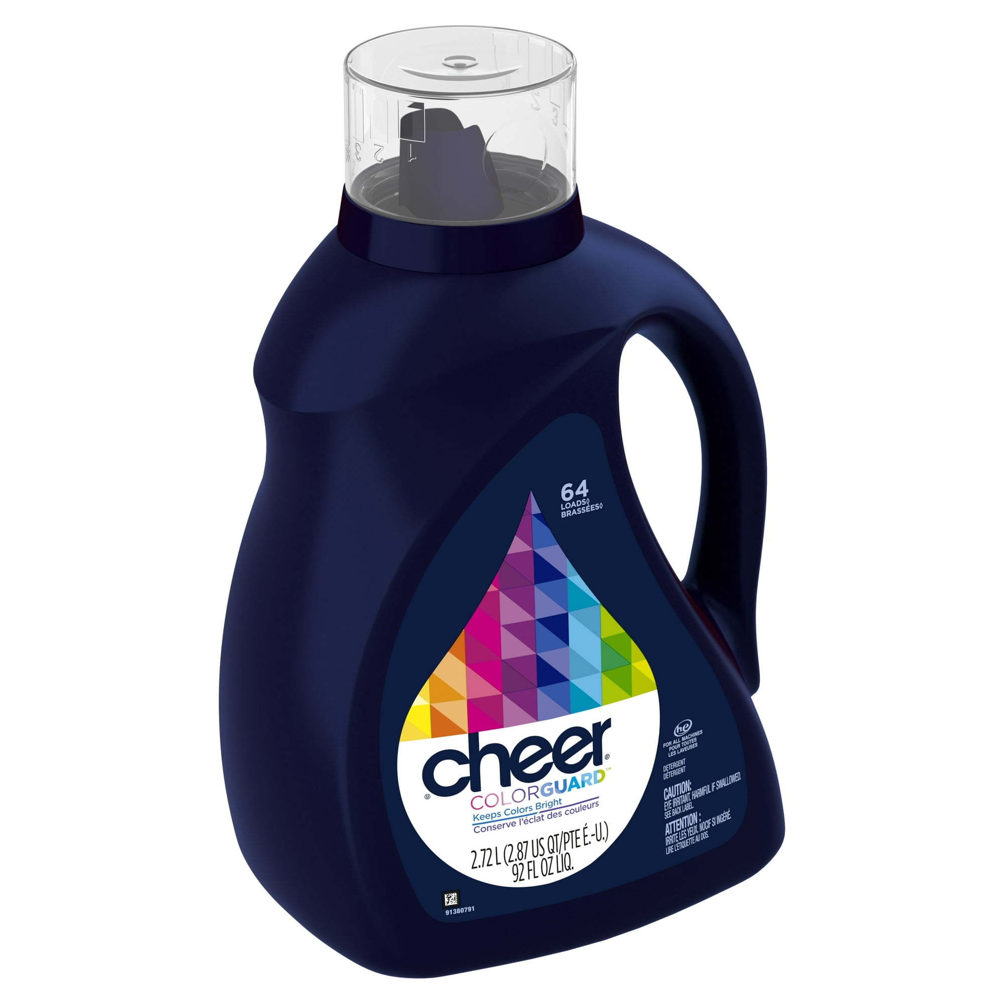 Cheer Liquid Laundry Detergent, HE Compatible, 92 fl oz, 64 Loads (2 Pack)