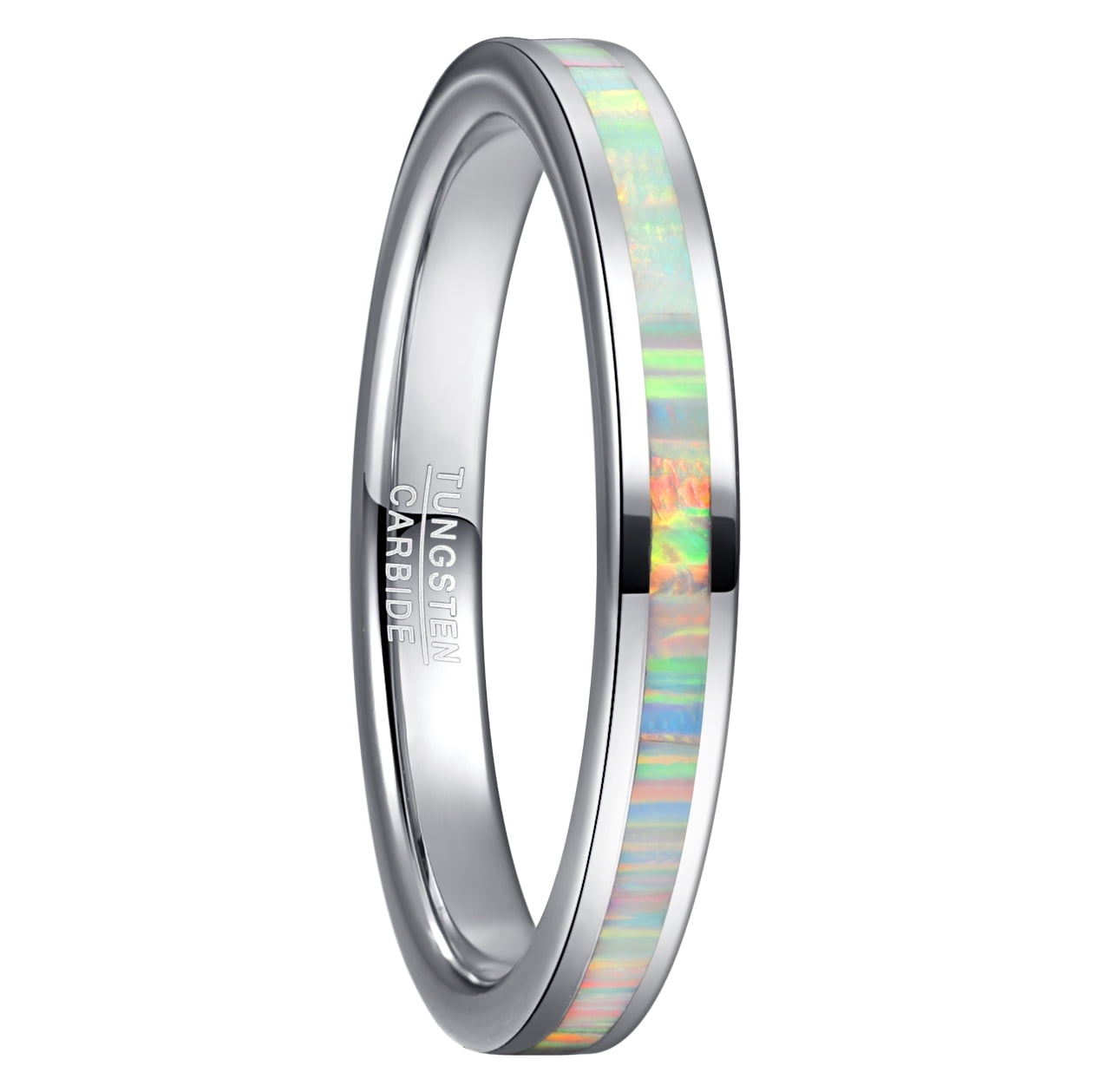 3mm Flat Pipe Cut Tungsten Carbide Wedding Band - Mirror Polished, Size 5.5, Scratch Resistant - View #14