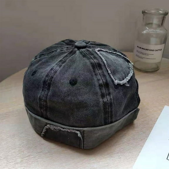 COCOpeaunt Fashion Men Women Street Casual Docker Sailor Biker Hat Loop Beanie Brimless Cap Fashion Unisex Pumpkin Vintage Navy Beanies