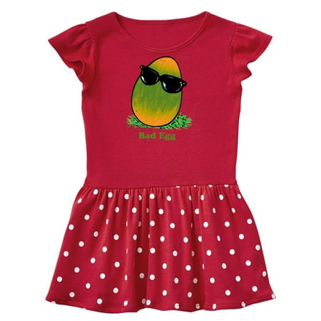 

Inktastic Easter Green and Yellow Bad Egg with Sunglasses Gift Toddler Girl Dress