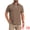 Khaki, variant on DARING DIVA Men's Contrast Trim Short Sleeve Button Closure Polo Shirts S Dark Gray